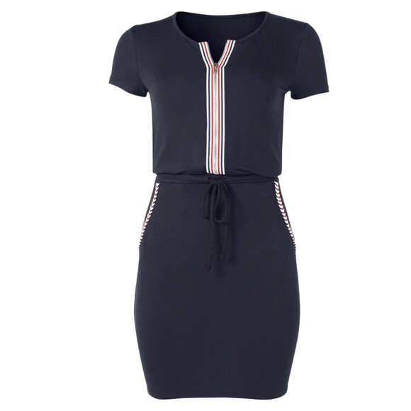 VENUS Sporty Dress Blue Nautical /Tennis Pickleball Country Club Look Pockets 1X - Picture 2 of 6